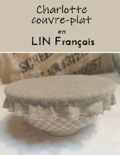 Charlotte / couvre-plat en tissu Pois taupe, Handmade in France