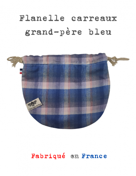 Bourse à savon motif Flanelle carreaux grand-père bleu par l'échoppe de Nine
