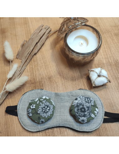 Masque de Soin froid pour poches cernes etc ou chaud pour conjonctivite migraine en lin lavé et eucalyptus par l'échoppe de Nine