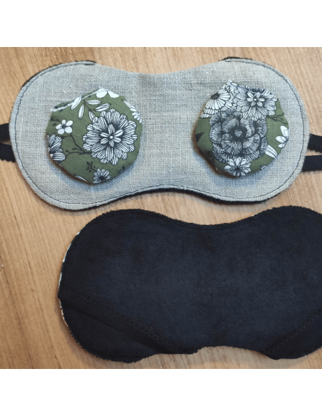 Masque de Soin froid pour poches cernes etc ou chaud pour conjonctivite migraine en lin lavé et eucalyptus par l'échoppe de Nine